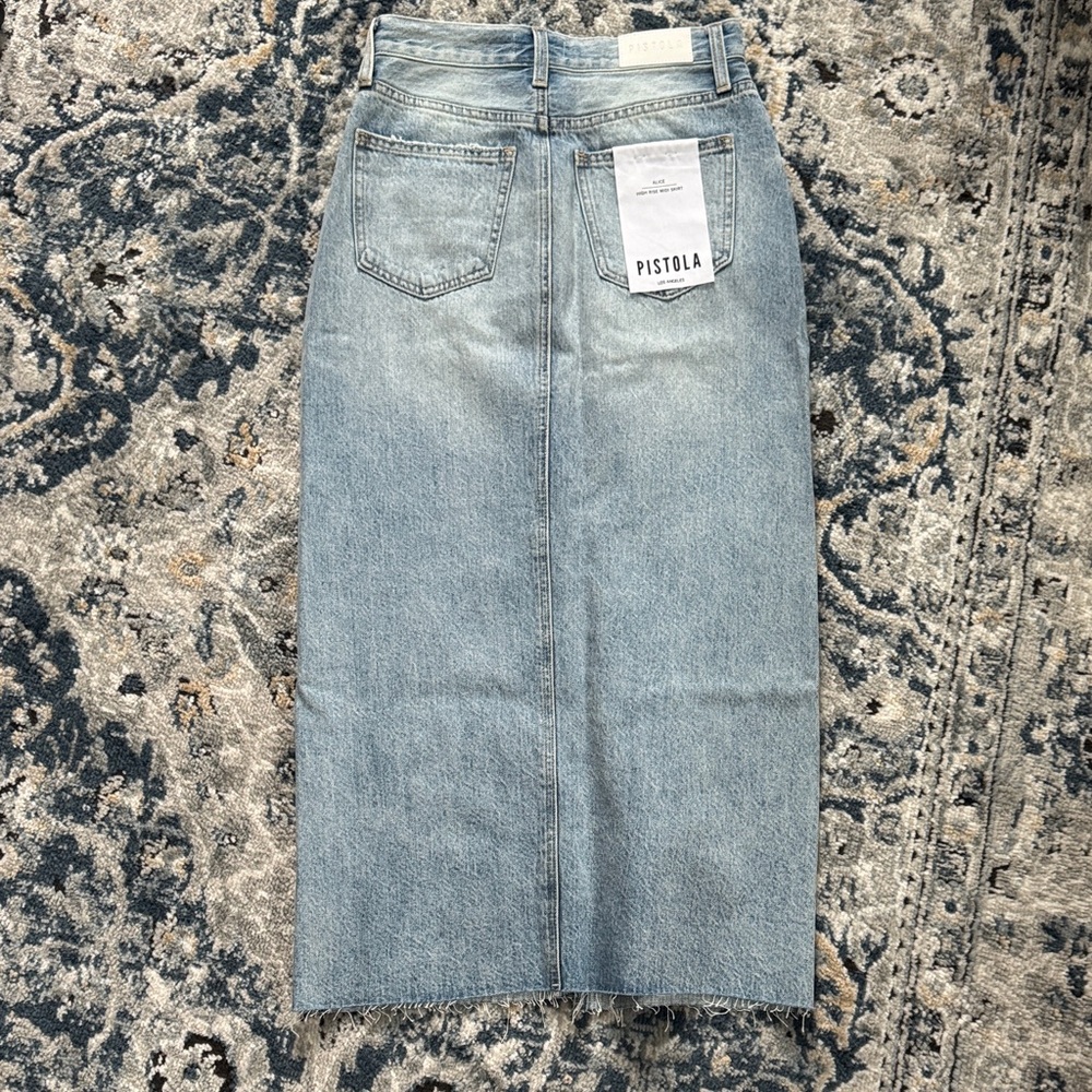 Pistola Light Blue Denim Midi Skirt - Picture 7 of 8